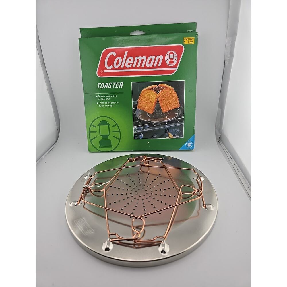 VTG Coleman Camping Stove 4 Slice Toaster Aluminum Camp Cook Hike Prep